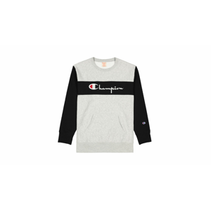 Champion Colour Block Kangaroo Pocket Reverse Weave Sweatshirt šedé 214049-EM004 - vyskúšajte osobne v obchode